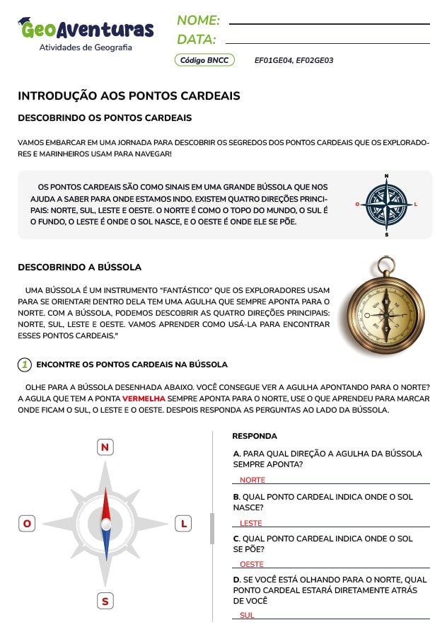 Atividades de Geografia - 2° ano, 3° ano, 4° ano e 5° ano do Fundamental 1