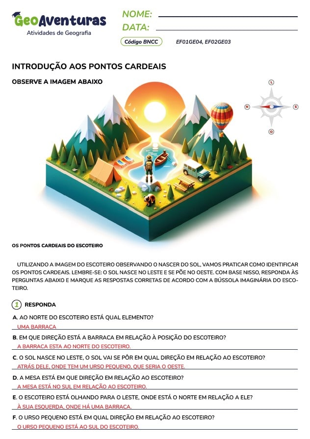 Atividades de Geografia - 2° ano, 3° ano, 4° ano e 5° ano do Fundamental 1