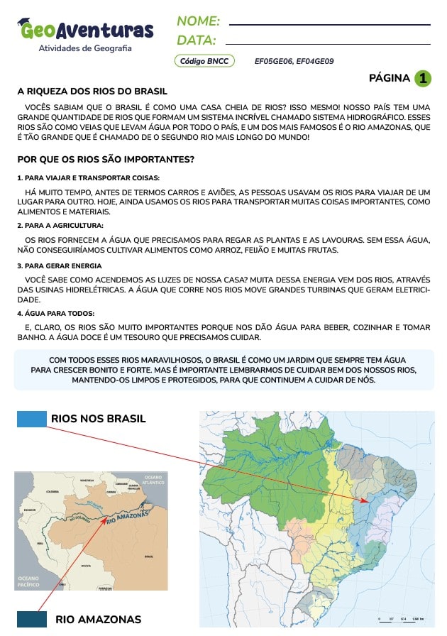 Atividades de Geografia - 2° ano, 3° ano, 4° ano e 5° ano do Fundamental 1