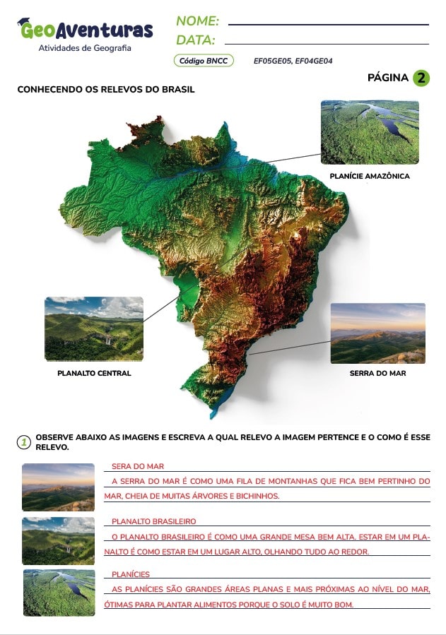 Atividades de Geografia - 2° ano, 3° ano, 4° ano e 5° ano do Fundamental 1